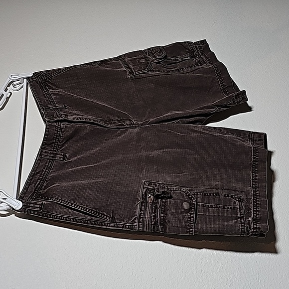 Eddie Bauer Shorts Cargo Ripstop Flat Front Relaxed Pockets Zipper Fly Brown 36 - Picture 2 of 13